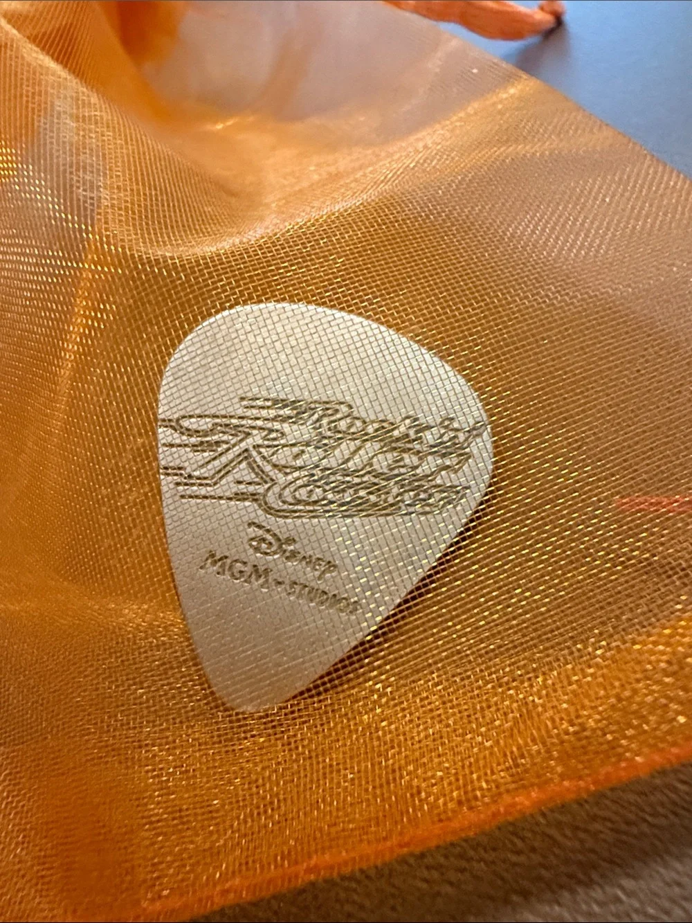 Disney Collectible Retired Pin,Rockin’ Roller Coaster,guitar pick shape,1.25”x1”